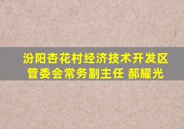 汾阳杏花村经济技术开发区管委会常务副主任 郝耀光